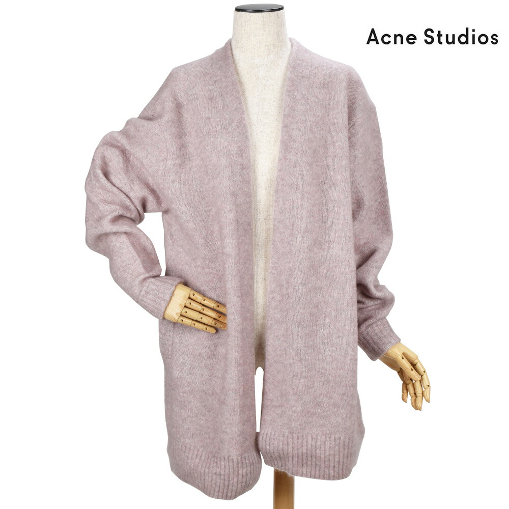 アクネストゥディオズ Acne Studios A60036-AD5102 KNIT POWDER PINK Raya Sh Mohair ミドル丈 モヘア カーディガン パウダーピンク レディース