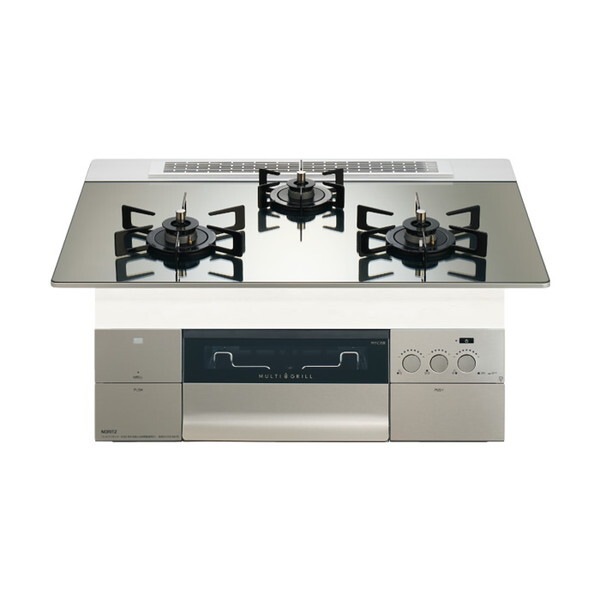 N3S23PWASKSTEC-13A プラチナシルバーガラストップ プログレ ビルトインガスコンロ (都市ガス用・3口・幅75cm)