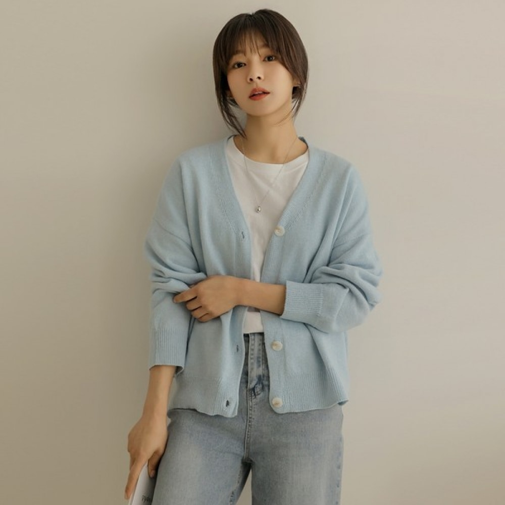 [ELYSIA] ベオシンプルデイリー Vニットカーディガン