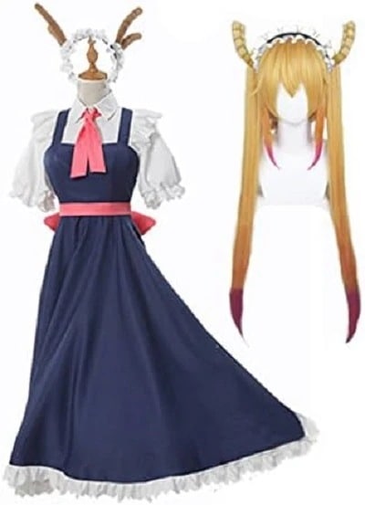 小林さんちのメイドラゴン トール コスプレ衣装 コスプレウィッグ付き メイド服 コスチューム 仮装