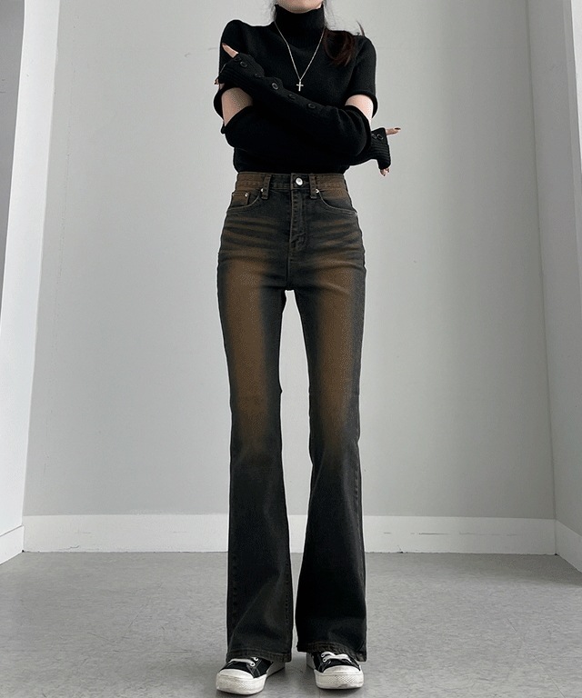 ノートン ティンブラウン ウォッシング スパン ブーツカット パンツ