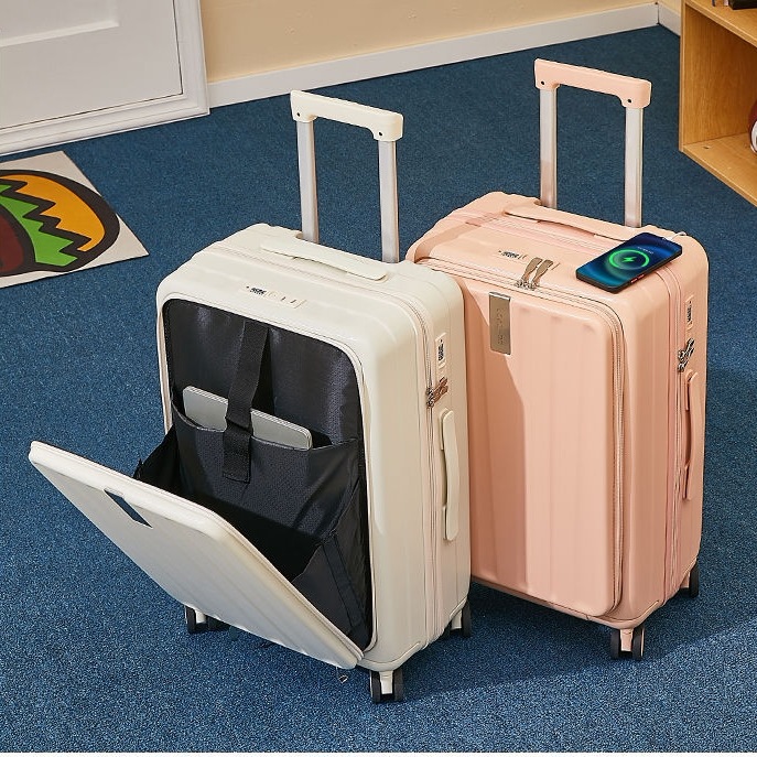 スーツケース キャリーケース 機内持ち込み キャリーケース 多機能カップホルダー付き USB充電可能 軽量 ins人気 TSAロック 短途旅行