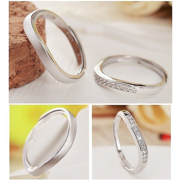 指輪 レディース メンズ 豪華11粒 ウエーブ 波型 つや消し ペアリング サイズフリー シルバー925 プラチナ仕上げ 人気 クリスマス プレゼント