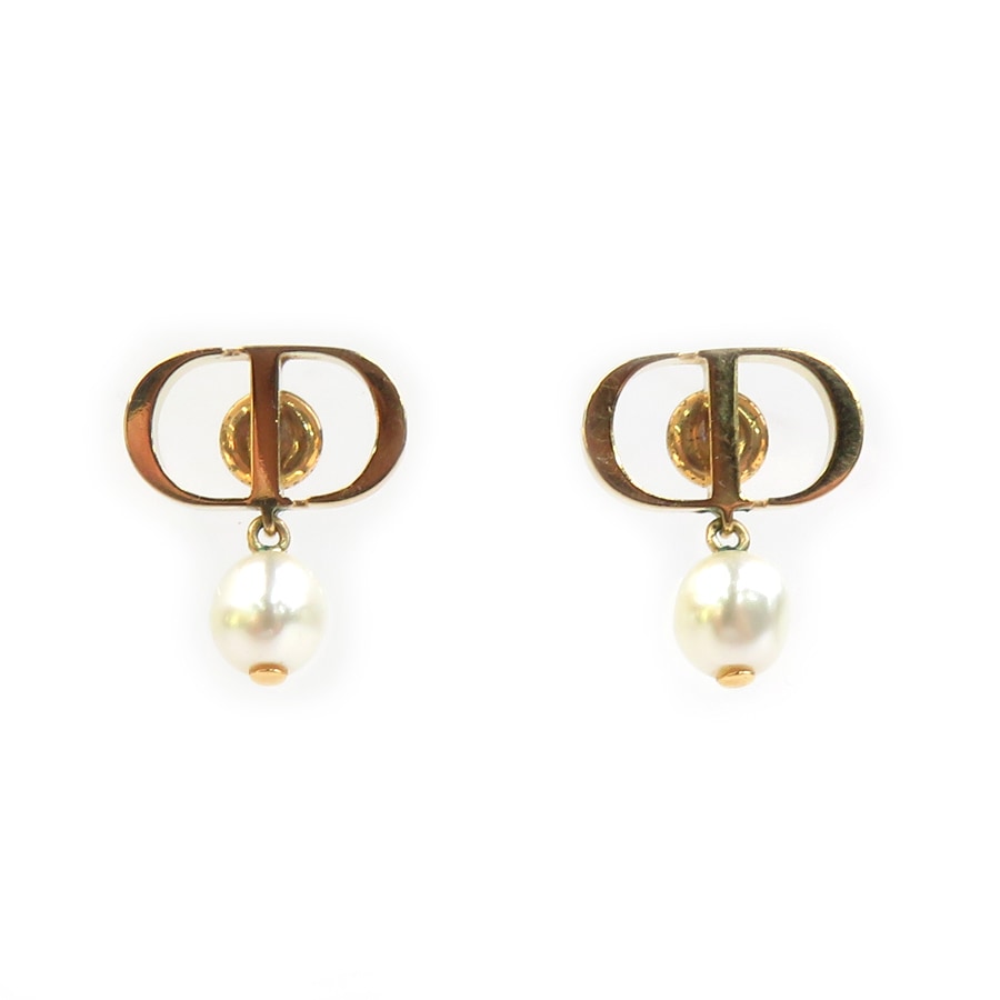 クリスチャンディオール Christian Dior ピアス メタル/フェイクパール ゴールド/ホワイト レディース h32151j