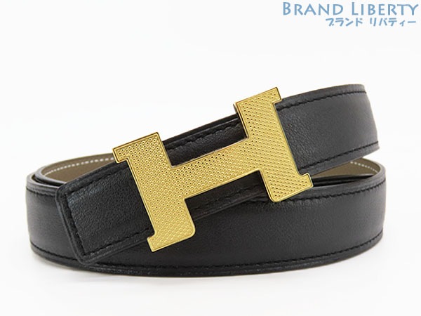 未使用エルメスミニコンスタンスギヨシェギロッシュHベルトリバーシブル24mmブラックエトゥープベージュC刻印