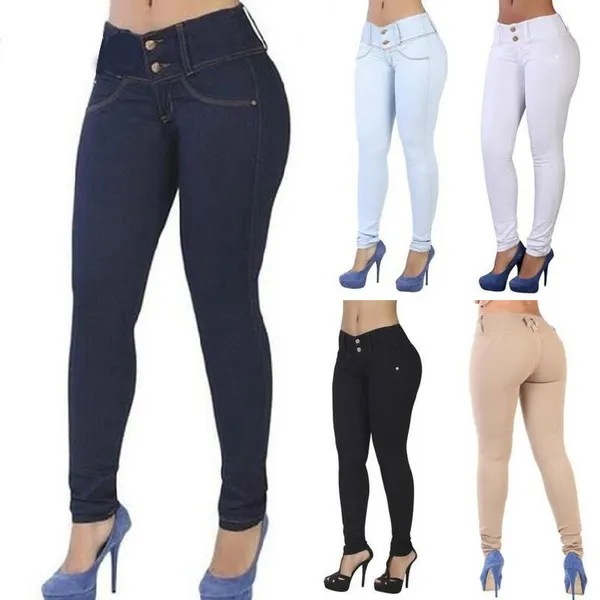 High Waisted Butt Lifting Slimming Pants Women Skinny Stretch Jeans