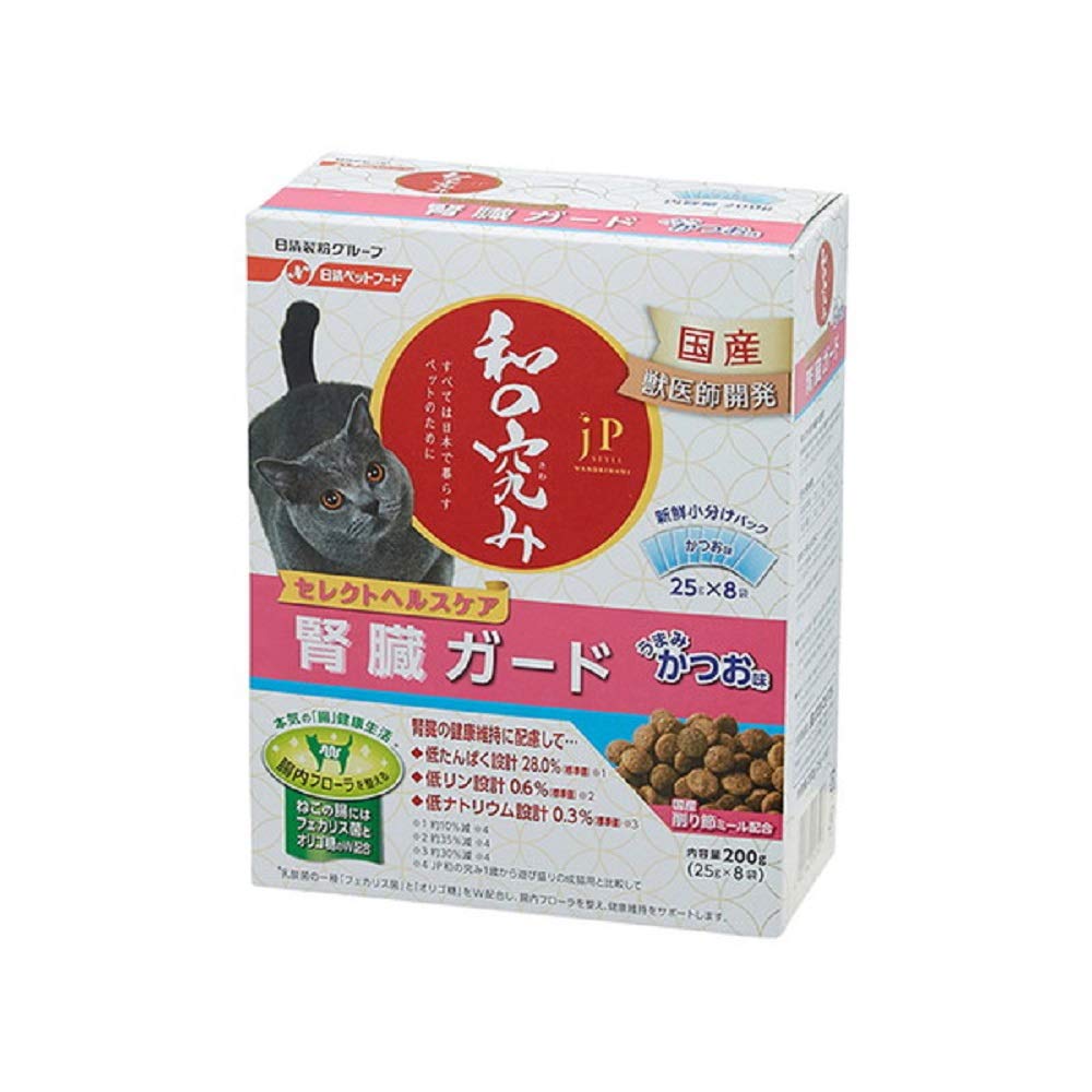 【全国送料無料】 ジェーピースタイル キャットフード 和の究み ＆lt腎臓ガード かつお味 国産 200グラム (x 12) (ケース販売) 4,423円