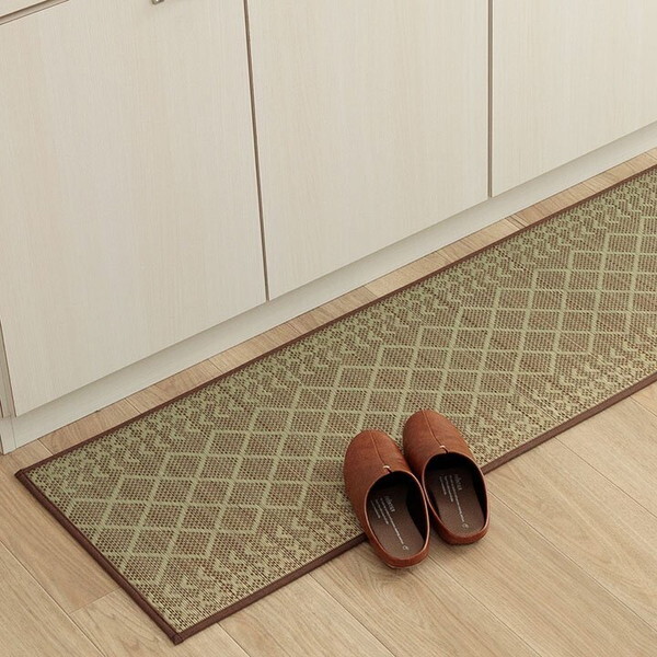 1081970025205 キッチンマット ナチュラル シンプル い草ラグ 抗菌防臭 カーペットマット 国産 日本製 滑り止め いぐさ ベージュ 約43×240cm メーカー直送 5,229円