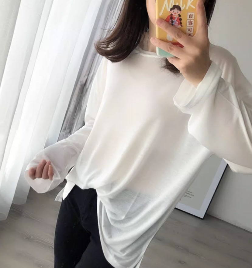 トップス デート モテアイテム カットソー 長袖 薄手 シースルー コットン 大人可愛い きれいめ 上品 おしゃれ かっこいい 大人可愛い ラブリー キュート ガーリー クール モード系 セクシー