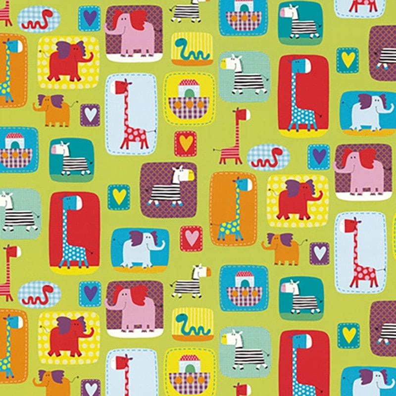 （まとめ買い）シモジマ HEIKO 包装紙 ファンシー柄 半才 アニマルワッペン 50枚 750x528mm ラッピング用品 002410928 [x3セット]