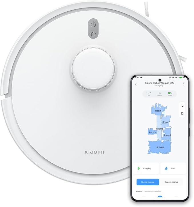 ロボット掃除機 S20 2-in-1 吸引・水拭き両用 5000Pa 強力吸引 ジグザグY字型の掃除経路 360度の検出範囲 高精度マッピング LDSレーザーナビゲーション Mi Homeアプリ対応