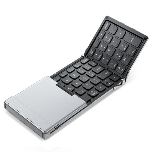iClever Bluetooth ワイヤレス キーボード 折り畳み モバイルキーボード テンキー付き US配列 マルチペアリング Type-C充電 ipad ミニキーボード コンパクト スマホ用 i