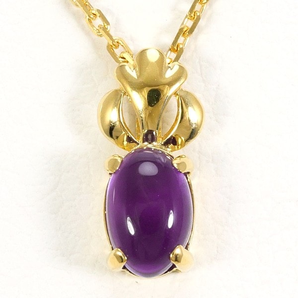 K18 18金 YG ネックレス アメジスト ジュエリー 中古