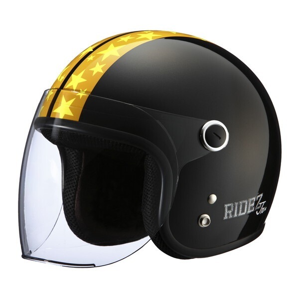 RIDEZ Jr STAR PEARL BLACK (53-54cm) 子ども用バイクヘルメット