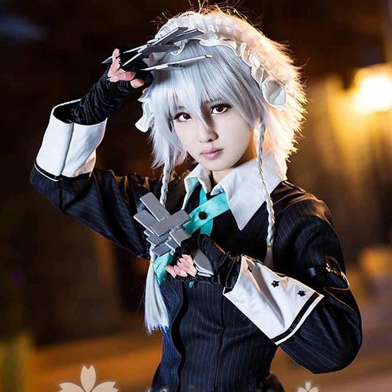 【一部分3日内出荷】 十六夜 咲夜 東方Project いざよい さくや 紅魔館 メイド長 アニメ コスプレ衣装 コスチューム 東方プロジェクト la256zezex1