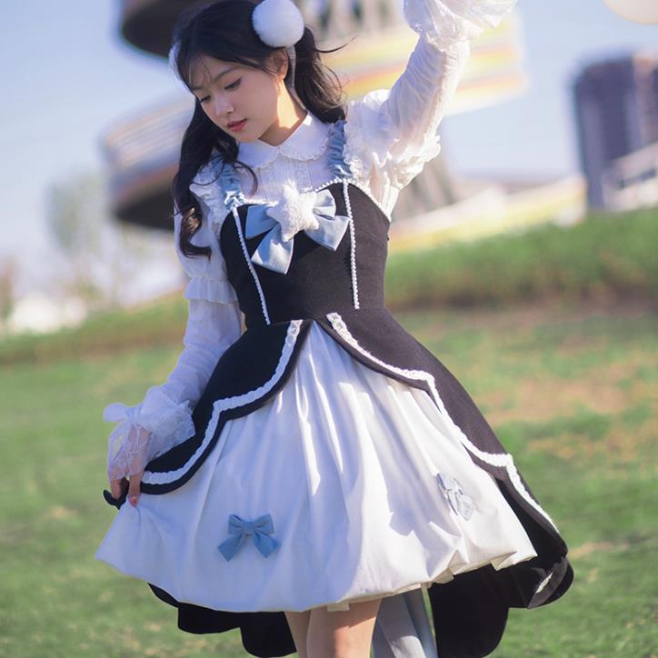 【新作登場 最安値!】192ロリータ ワンピース　 ゴスロリ コスプレ メイド服 コスチューム 文化祭 学園祭 衣装 仮装 ハロウィン おすすめ 可愛い 長袖 ドレス　日常　写真　舞台　花嫁