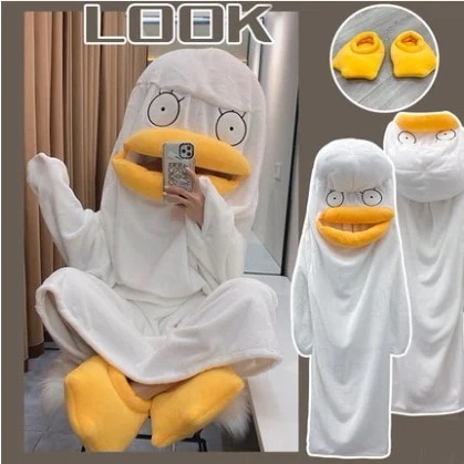 コスプレ変装仮装 衣装 銀魂 エリザベス パジャマ 日常服 黒白