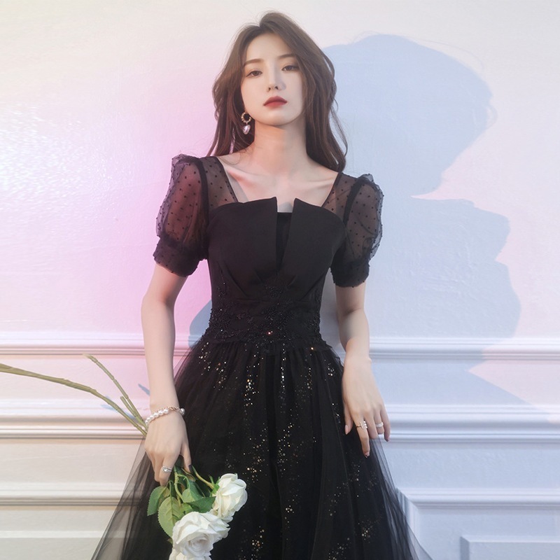 【2枚購入で 3oo円OFF！】女性用バンケット小さなドレス黒エレガント小柄な人は2025年の夏に白くスリムに見えます