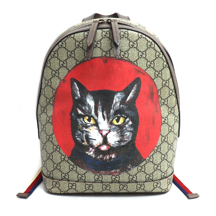 GUCCI グッチ GGスプリーム バックパック ミスティックキャット リュック・デイパック ベージュ/エボニー/マルチ 495621 レディース 中古 美品