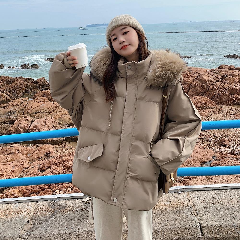 冬アウター 2023 秋冬 新作 ファーカラー おしゃれ シンプル 汎用性が高い ダウンジャケット 厚手 ウォーム 怠惰風 レディース ジャケット ムートンファッション