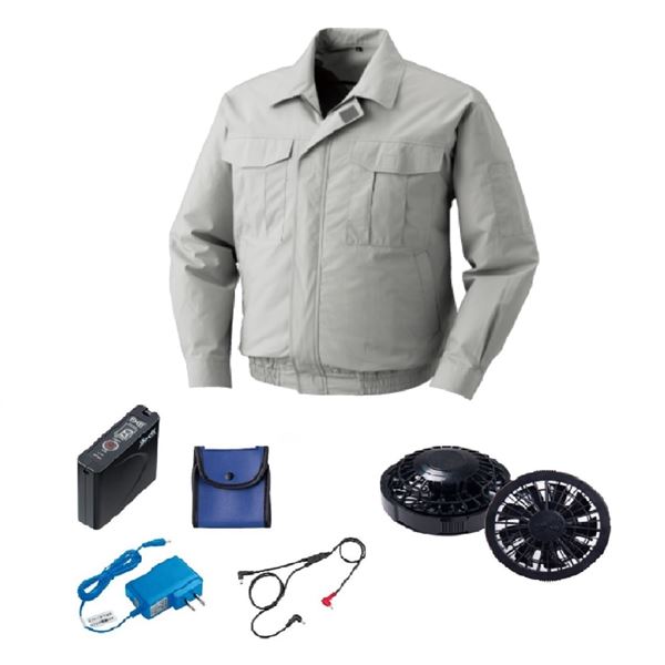 KU90550 空調服 綿薄手 FAN2200B/LISUPER1セット シルバー M