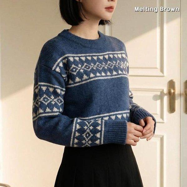 女性のノルディックニットジャカードニットPR26