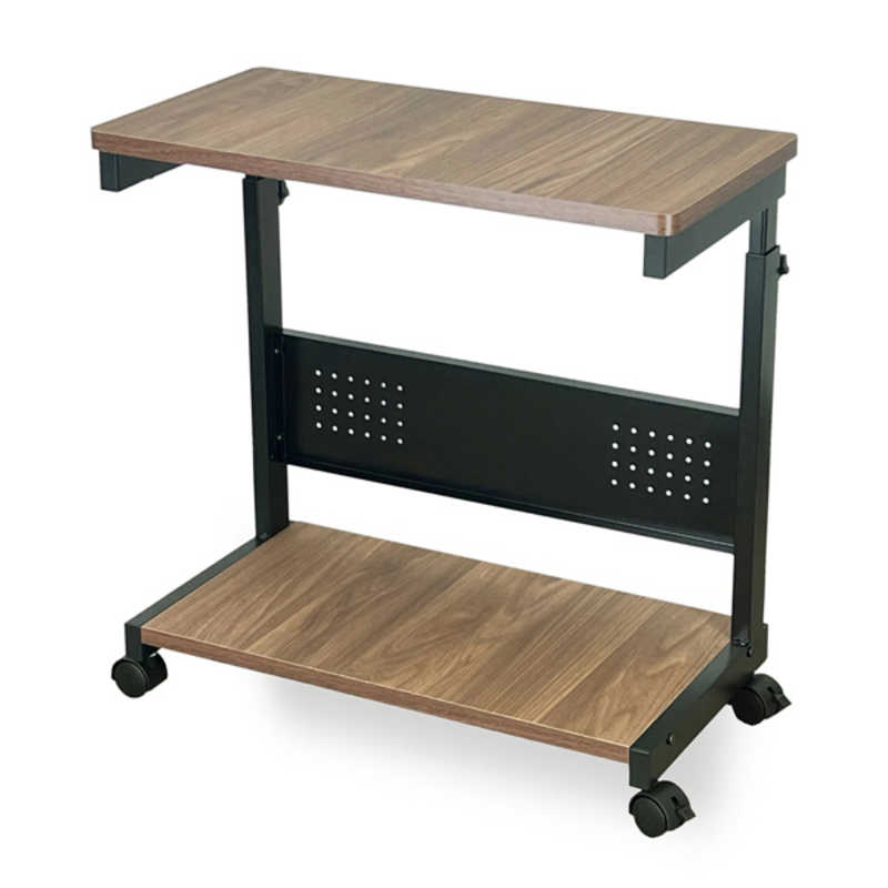 レメックスジャパン　上下昇降パソコンワゴン CPUワゴン L字デスク (上下昇降60～80cm)(W30xD60xH60～80cm)サイドオープンType 木目 REMEX　PJC-6001-WD