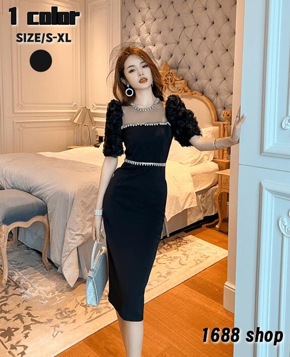 新しい 2025 タイトワンピース 姫系ワンピース　シンプル　ワンピース インポート ひざ丈 ミドル丈 エレガント　韓国ファッション シンプル Vネック パーティドレス 半袖　お嬢様 セクシー ミニワ 5,701円