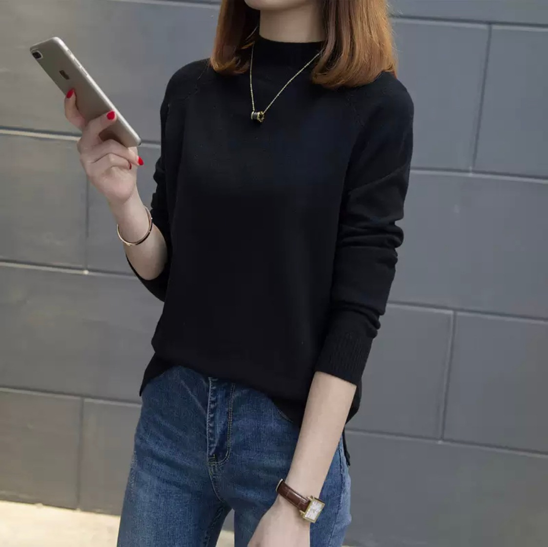 トレンド トップス ボトルネック セーター 選べる カラー 袖あり 長袖 フレアスリーブ 萌袖 ハイネック タートルネック スリム タイト 細身 リブ リブニット ニット 大人可愛い きれいめ