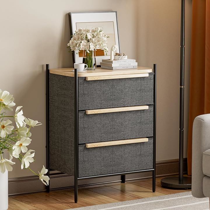 収納チェストタンス 大容量 引き出し 箪笥 布製 洋服タンス おしゃれ たんす スリム 衣類収納 寝室収納(ダックグレー, 奥行35cm x 幅57.5cm x 高さ78.7CM)