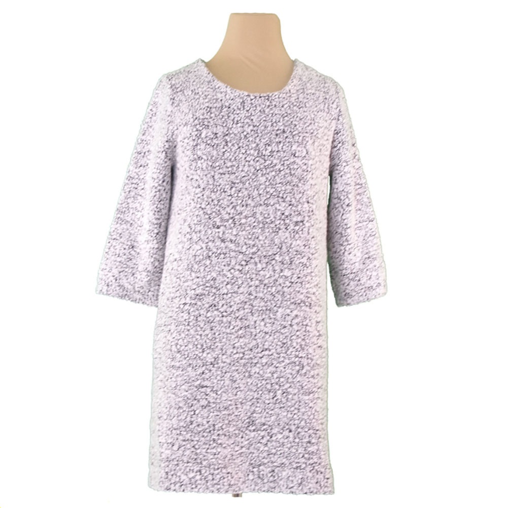 ワンピース 7分袖 ニット Uネック ホワイト ブラック 中古