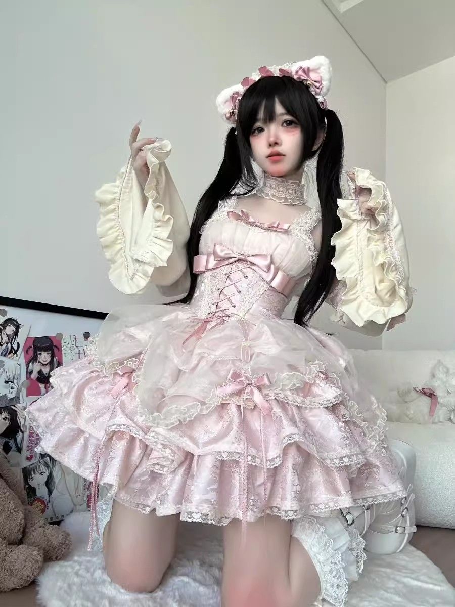 ロリータjskサスペンダードレスサブカルチャー純粋な欲望の優しいロリータドレス