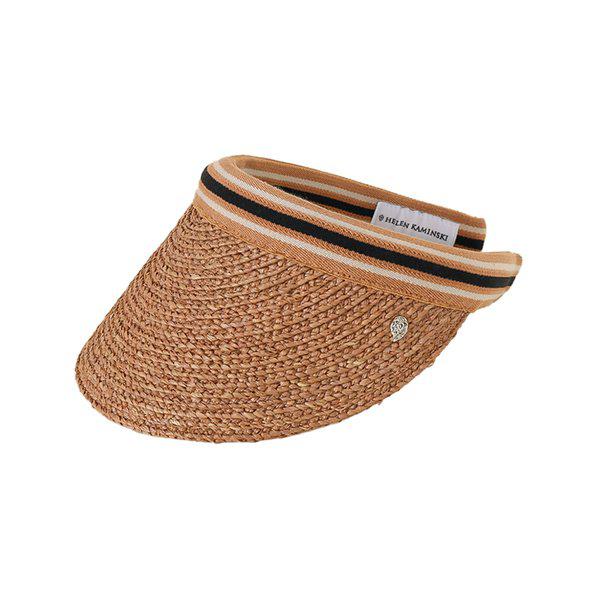 26SS 女性 ビアンカ 10 バイザーハット ヌガーブラックストライプ HAT52490 NOUGATBLACKSTRIPE