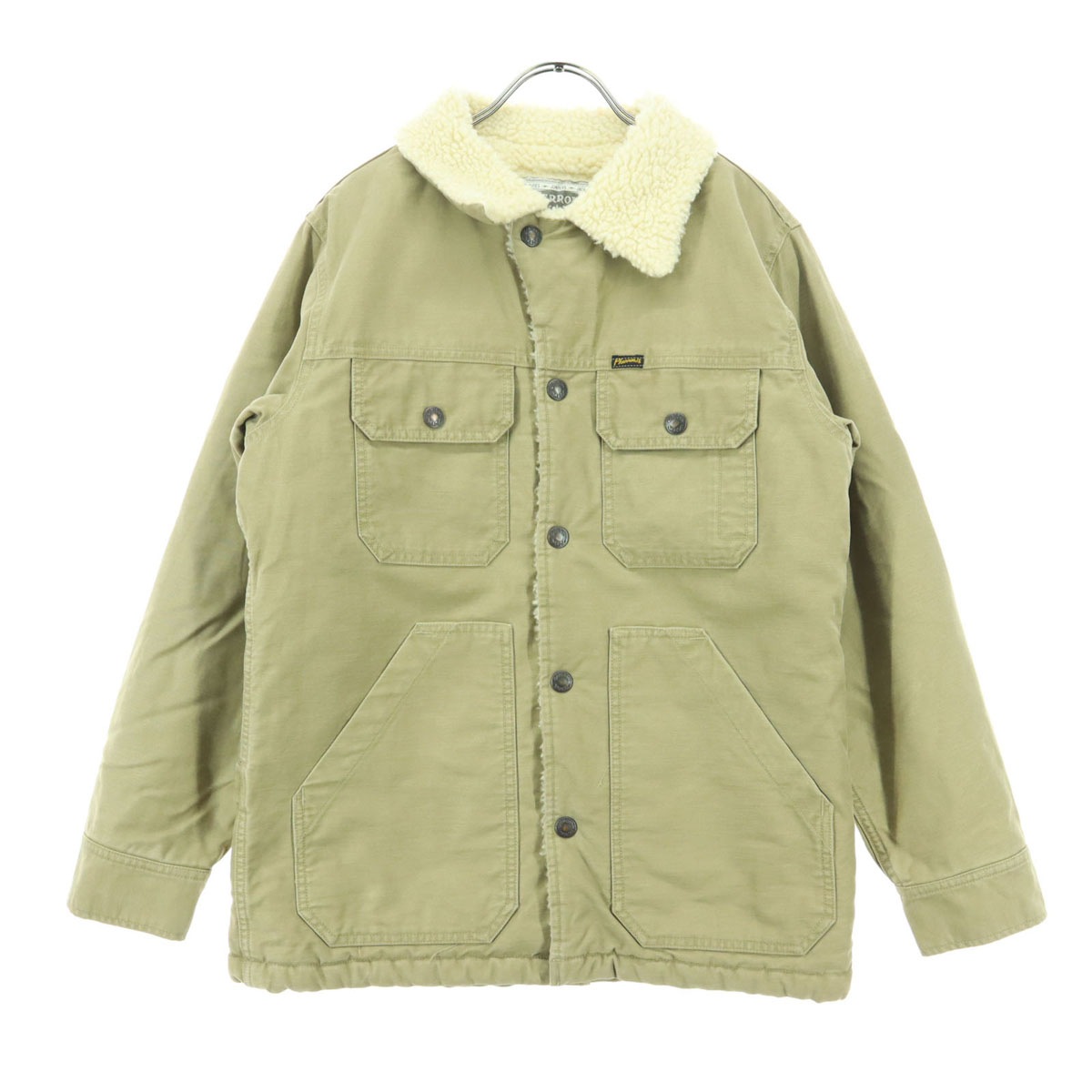 美品 長袖 ボアライナー コットンジャケット 36 ベージュ メンズ 古着