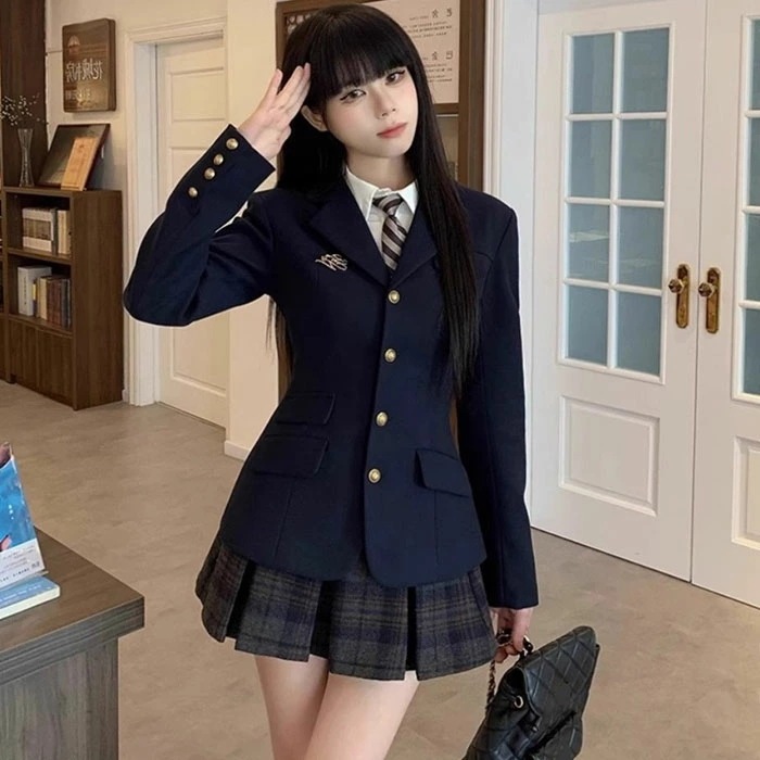 スカートスーツ スクールファッション JK 制服 女の子 フォーマルスーツ 卒業式 入学式 卒園式 3点セット セットアップ ジャケット チェック柄スカート シャツ 体型カバー 春 秋 お洒落 着痩せ