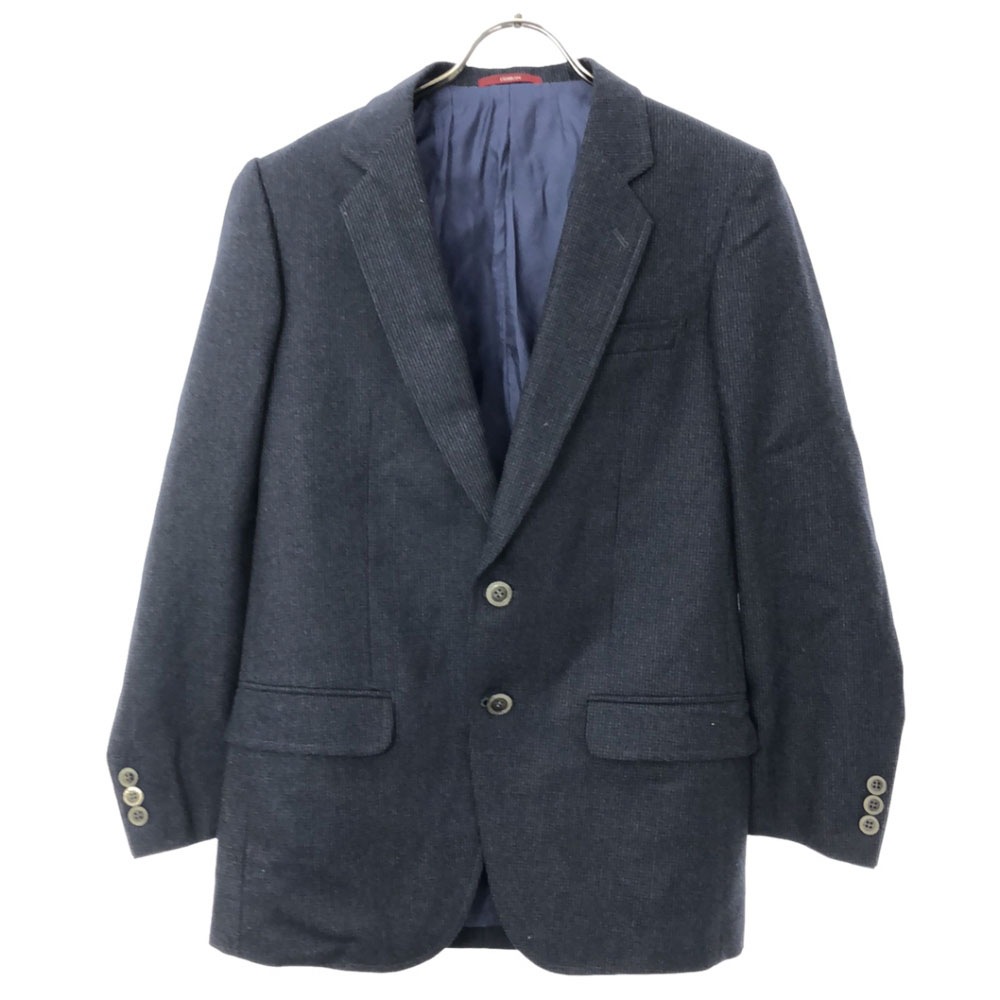 ダーバン ウール チェック柄 テーラードジャケット 42 ネイビー×グレー Durban 裏地付き メンズ