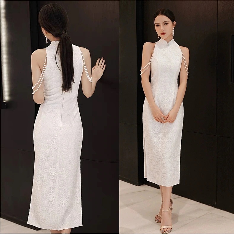 ウェディングドレス 白 袖なし スリップドレス パーティードレス vネック チャイナドレス オフショルダー オフショル 二次会ウエディングドレス 花嫁ドレス 二次会ドレス 花嫁 ドレス Aライン