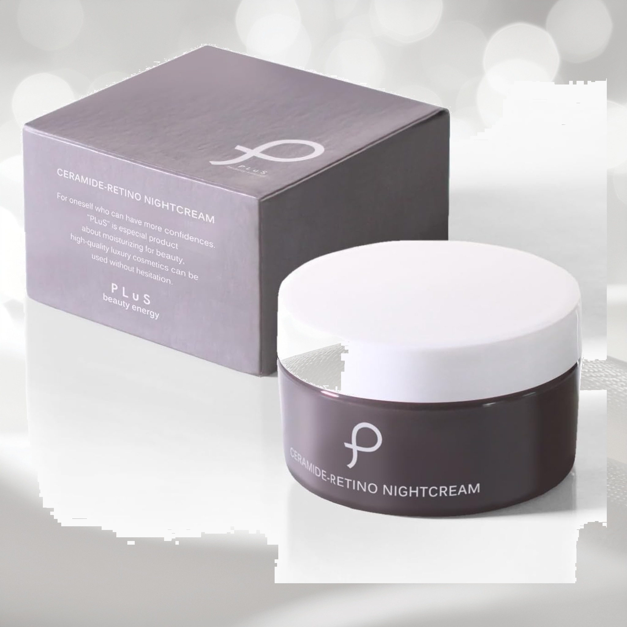 プリュ (PLuS) 保湿 クリーム レチノール ナイアシンアミド セラミド レチノ ナイトクリーム 60g セラミド 3種 パクチオール 和漢植物エキス 7種 化粧品 スキンケア夜 YOLU 用 寝