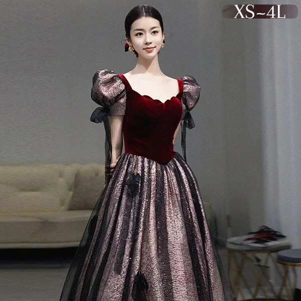 ドレス 大人 ピアノ 発表会 ロングドレス 演奏会 結婚式 母親 ドレス ピアノ発表会 袖付き ワンピース 半袖 演奏会ドレス 演奏会用ドレス パーティードレス イブニングドレス ロング丈 大きいサイ 10,133円