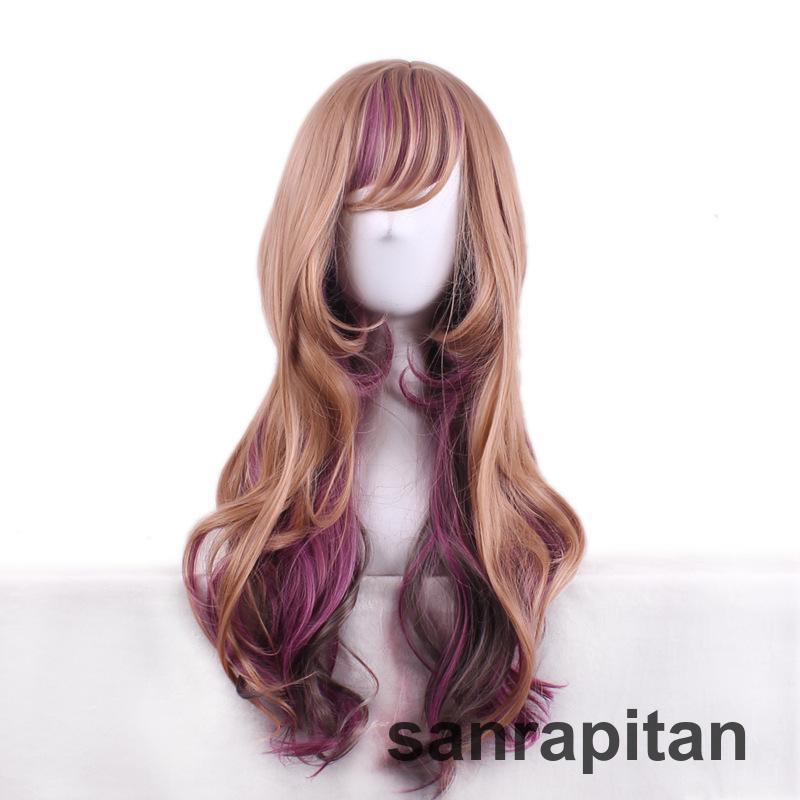 ウィッグ WIG ウイッグ かつら カツラ コスプレ用 コスチューム グラデーション ロリータ風 ロング 茶髪 ライトブラウン 長髪 ウェーブ 巻き毛