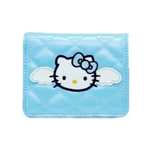 ハローキティ エンジェル ブルー キルト 2段二つ折り財布