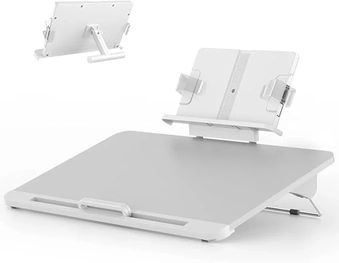 二重層ブックスタンド 角度と高さ調節可能 ブックスタンド 学習台 学生用 子供用 大人 大人 読書台 スマホ/タブレット/PCスタンド 学習机 デスク用 猫背 姿勢矯正