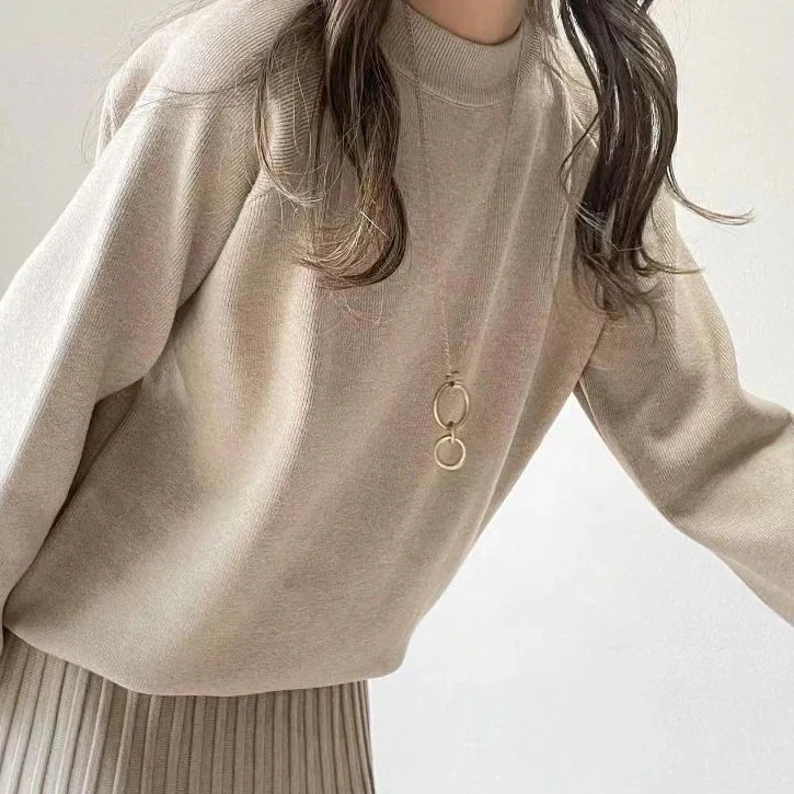 オールインワンセットアップセットアップワンピース 2024新作秋冬2TYPEセットニット/長袖セーター+スカート/ワイドパンツ/無地/上下セット体型カバー/二点セット/上下セット/セットアップ