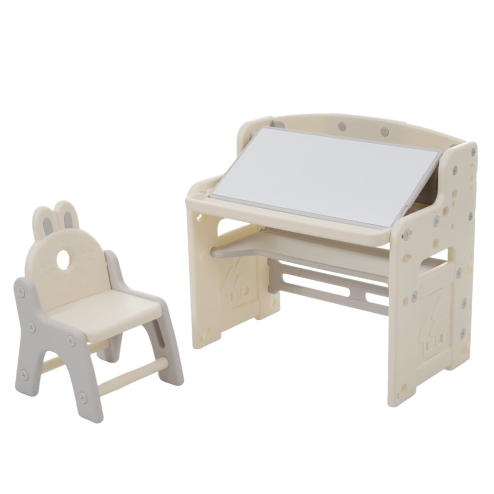 多機能チェア+デスクセット 学習机 2Ways 収納 デスク高さ調整可能 キッズチェア ブロックデスク ホワイトボード 組立簡単 赤ちゃん 子供　ギフト