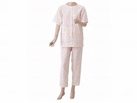 神戸生絲 婦人用 楽らくガーゼパジャマ半袖 ローズ S No.900
