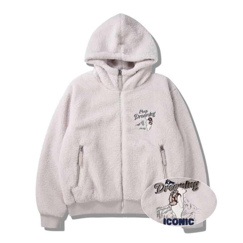 [JEEP] 24年 F/W (共用) 縮れ毛の裏キルティングフード付きジップアップ