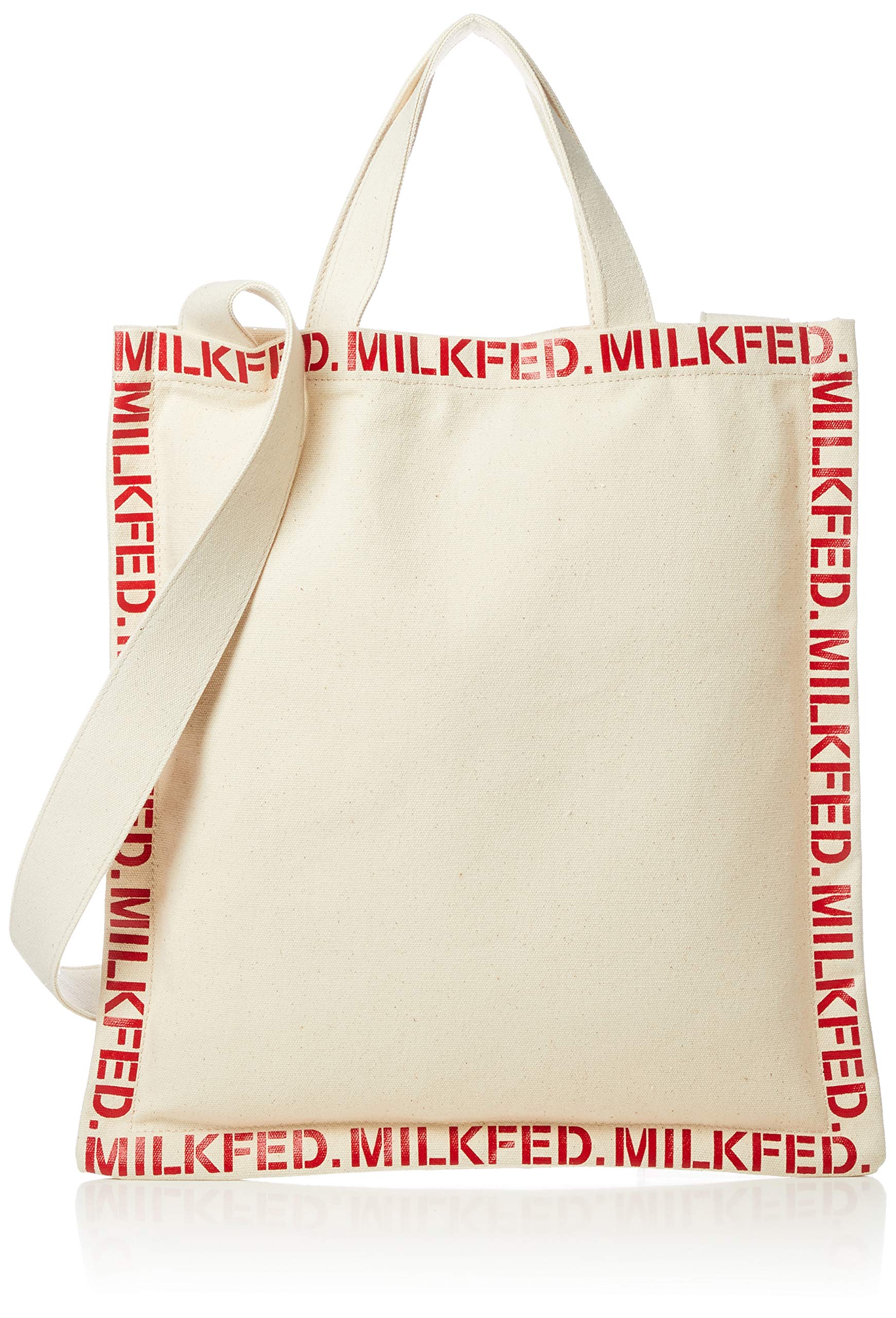 [ミルクフェド] SQUARE LOGO TOTE BAG 3192016 WHITE