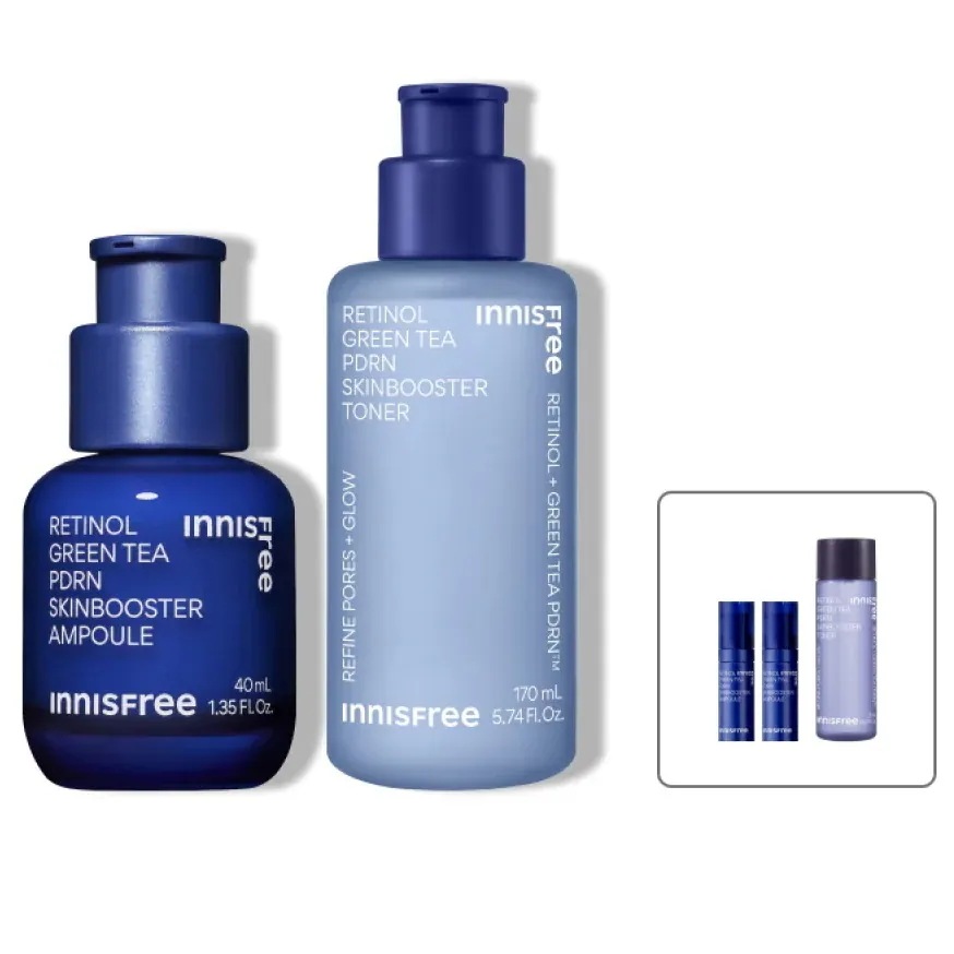 [25SS/New]グリーンティーPDRNアンプル40mL+レチノールPDRNトナー170mL(+レチノールPDRNアンプル10ml+スキンブースタートナー25ml贈呈)