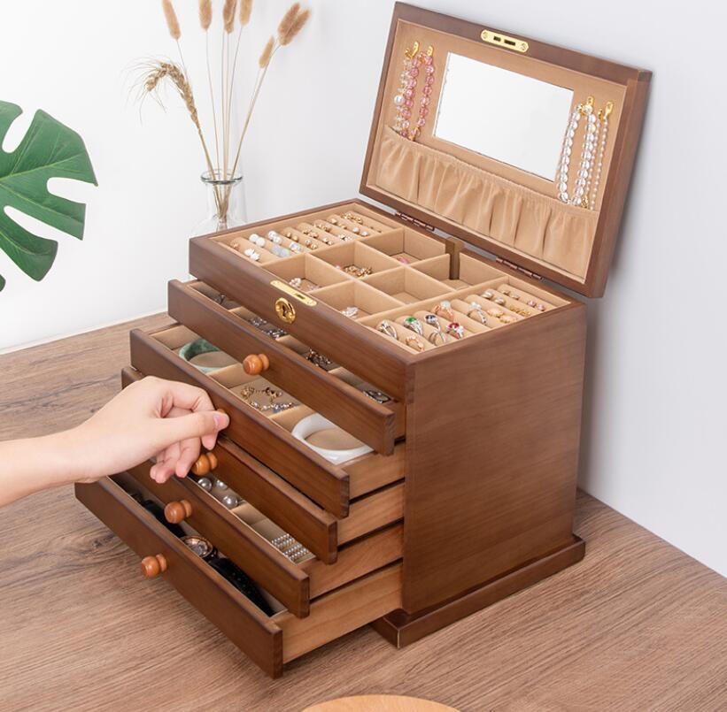 【現物供給】アクセサリーケース ジュエリーボックス 木製 アンティーク風 ジュエリーケース アクセサリーボックス 大容量 引き出し 小物入れ アクセサリー 収納 おしゃれ ケース コンパクト 可愛い