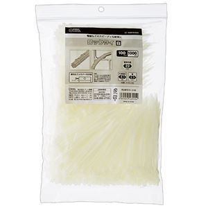 （まとめ） オーム電機 ロックタイ 100mm 白 LT-100W1000W 1袋（1000本） 4セット 7,649円